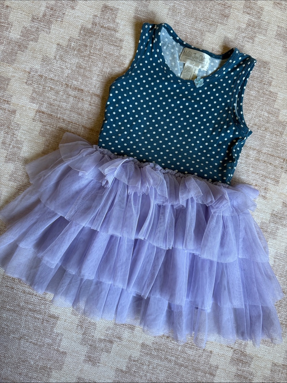 Matilda Jane Girls Polka Dot Blue and Purple Tutu Dress size 4
